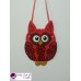 Owl Wall Hanger - Handmade Salt Dough Decoration -Owl Home Decor - Red with Glitter